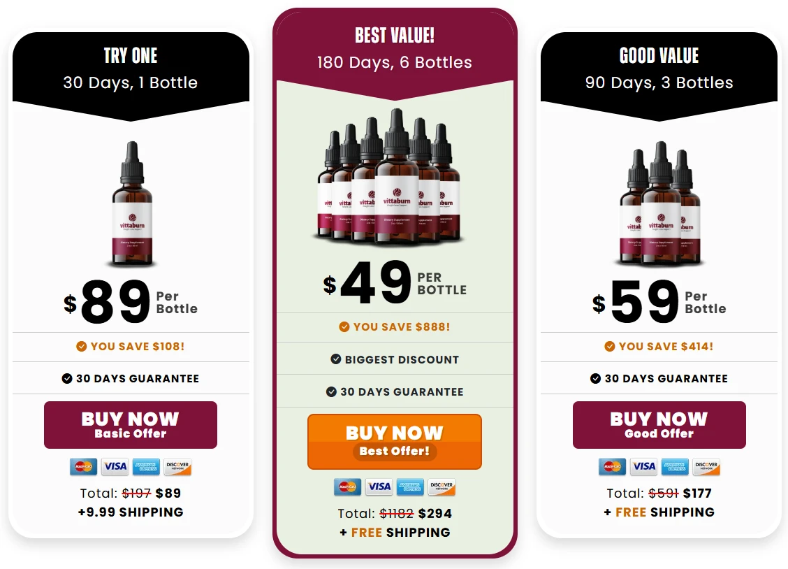 Vittaburn package bundles with discount offers